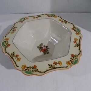 John Maddock & Sons Hexagonal Serving Bowl Minerva Richmond England